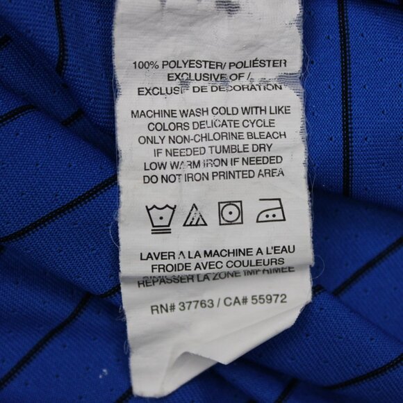 Callaway Opti-Dri Polo Shirt Mens Large Blue/Black Striped Polyester S/S Golf - Picture 8 of 12